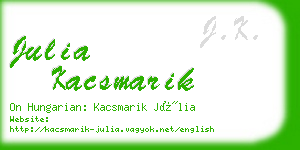 julia kacsmarik business card